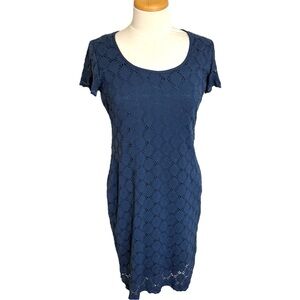 Ronni Nicole Dress Scalloped Short Sleeves and Hemline Blue Size 10